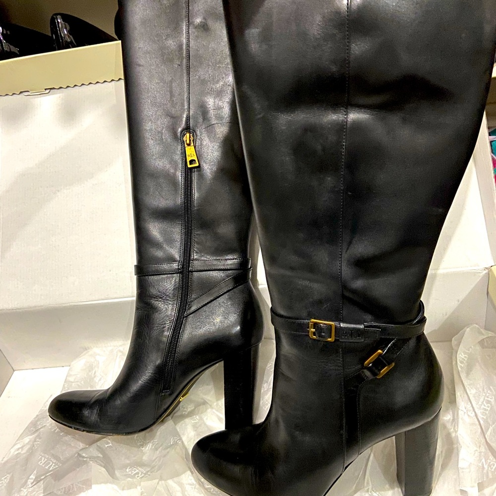 8.5 Ralph Lauren Leather boots - used